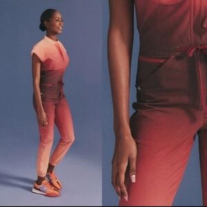 Figs Rafaela FREEx Sunset Ombre Cargo Jumpsuit Medium